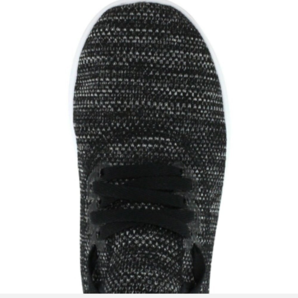 ATHLETIC WORKS Sneakers Womens Black White Comfort Trainers Memory Foam Shoes - Picture 4 of 7